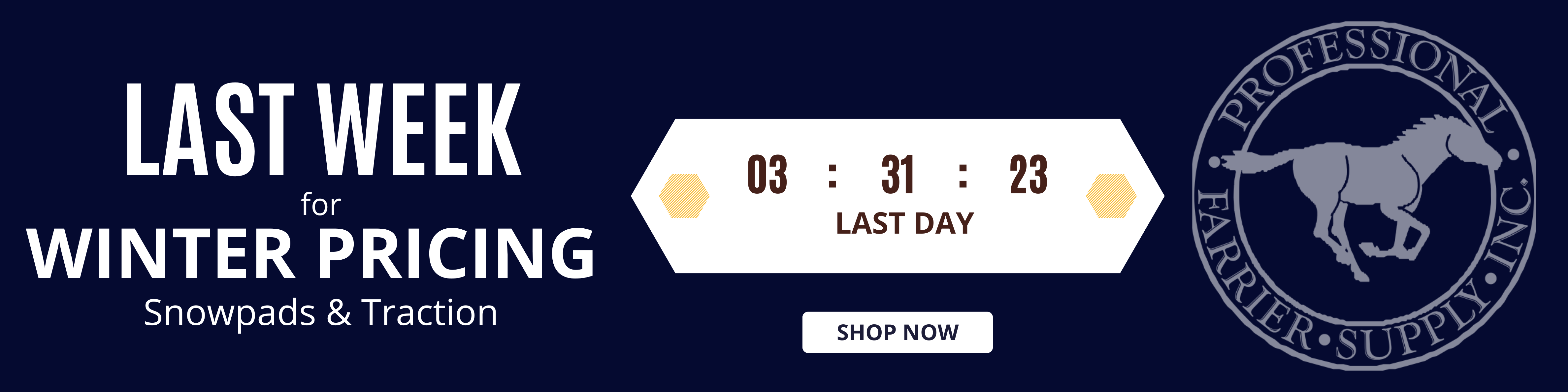 Last week of Winter Pricing