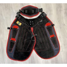 Pro Elite Black with Red Trim Long Apron